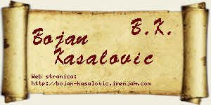 Bojan Kasalović vizit kartica